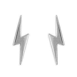 Trendy Lightning Bolt Stud Earrings - Sterling Silver Jewellery