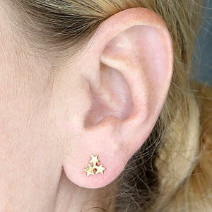 Star Cluster Stud Earrings- Gold Plated Sterling Silver
