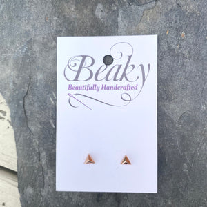 Triangle Stud Earrings - Rose Gold Plated Sterling Silver