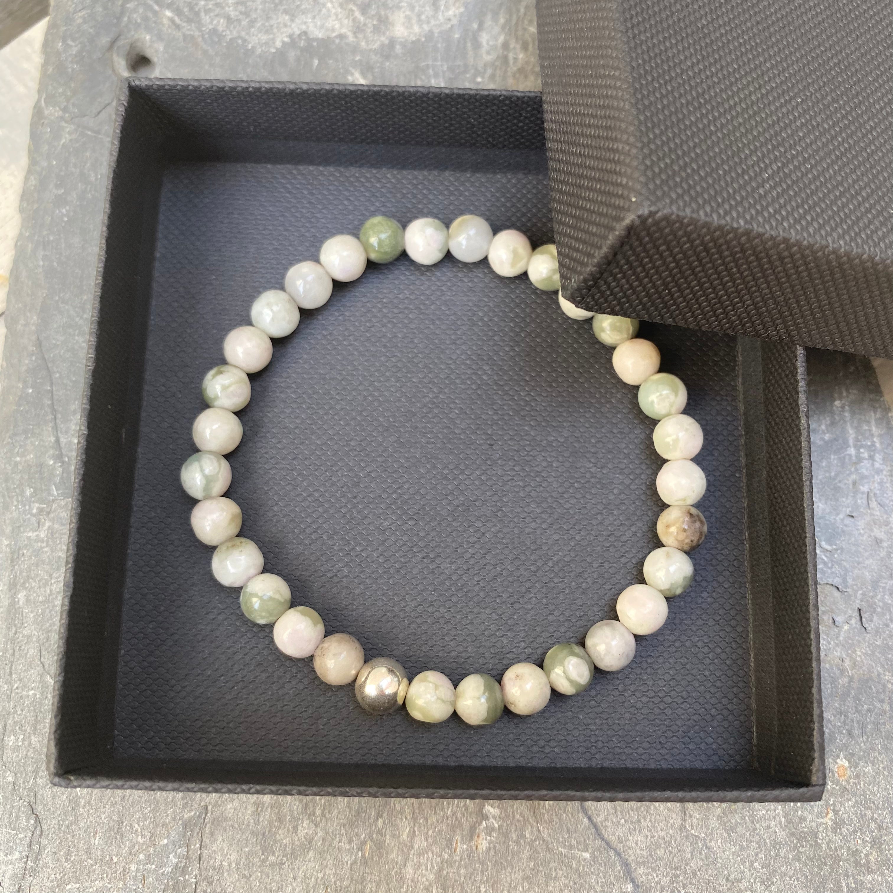 Men’s Peace Jade Bracelet - Silver and Gemstone Bracelet