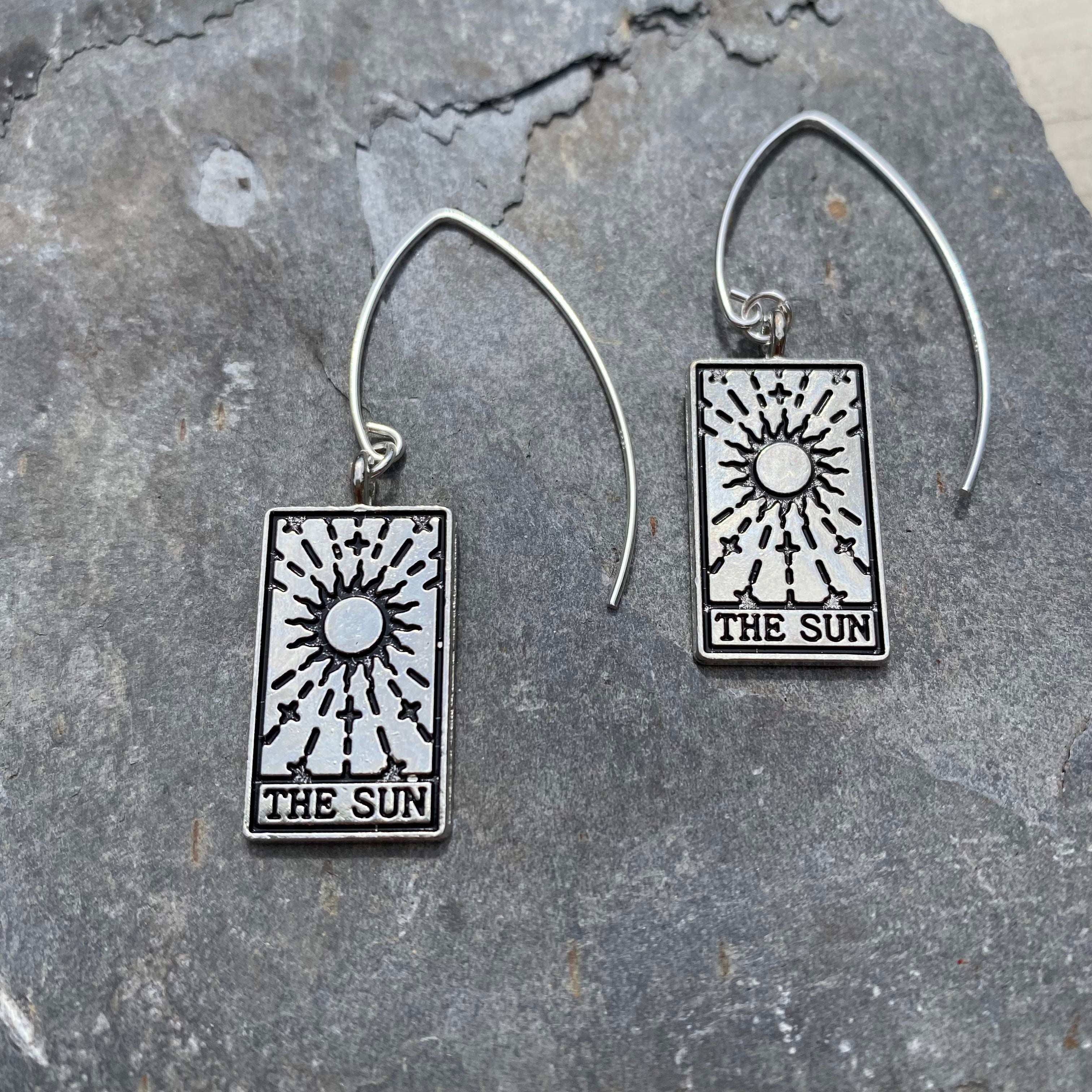 Tarot Card Earrings - The Sun Sterling Silver Tarot Jewellery