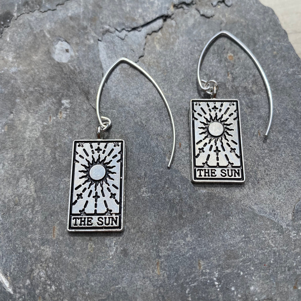 Tarot Card Earrings - The Sun Sterling Silver Tarot Jewellery