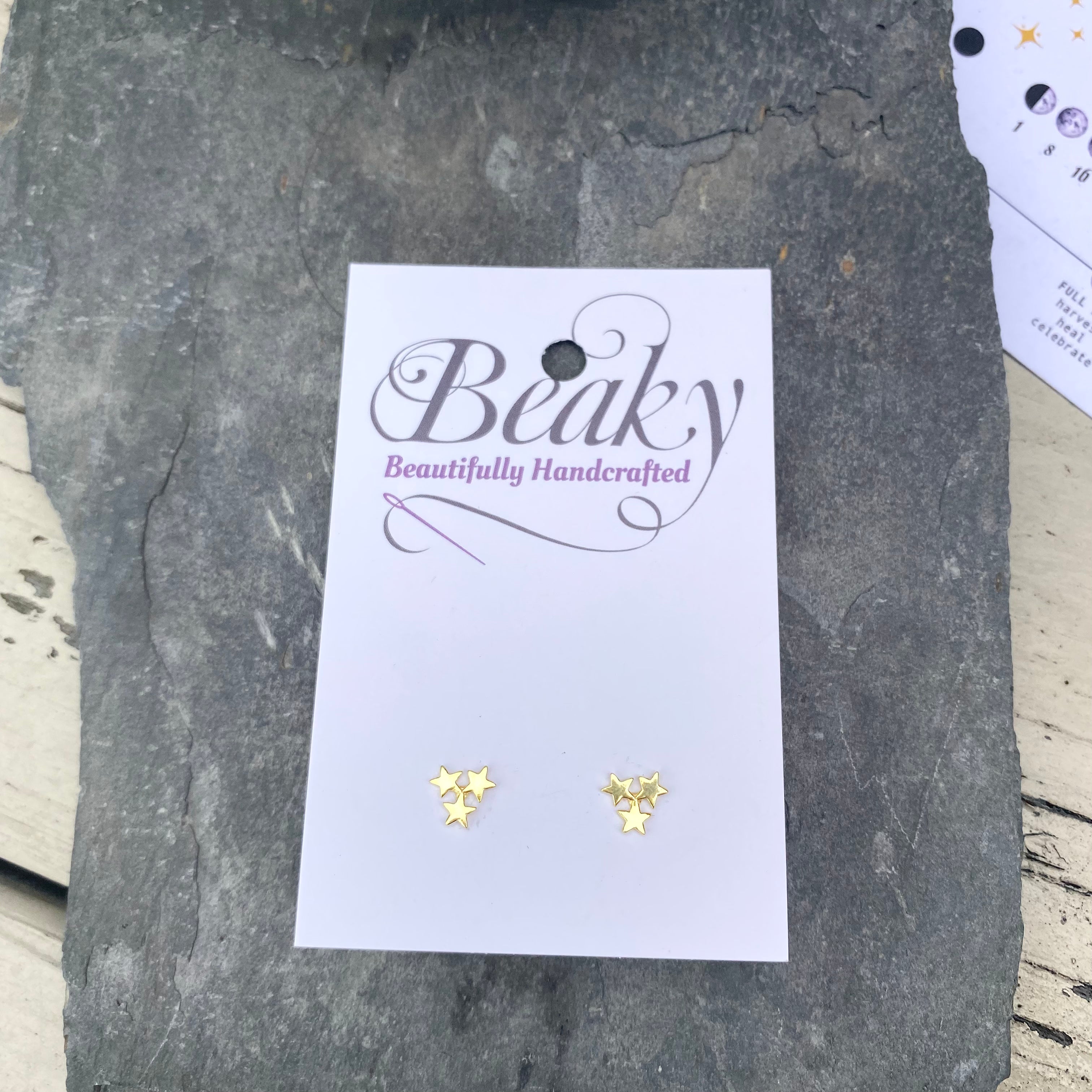 Quirky Cluster Stud Earrings- Gold Plated Sterling Silver
