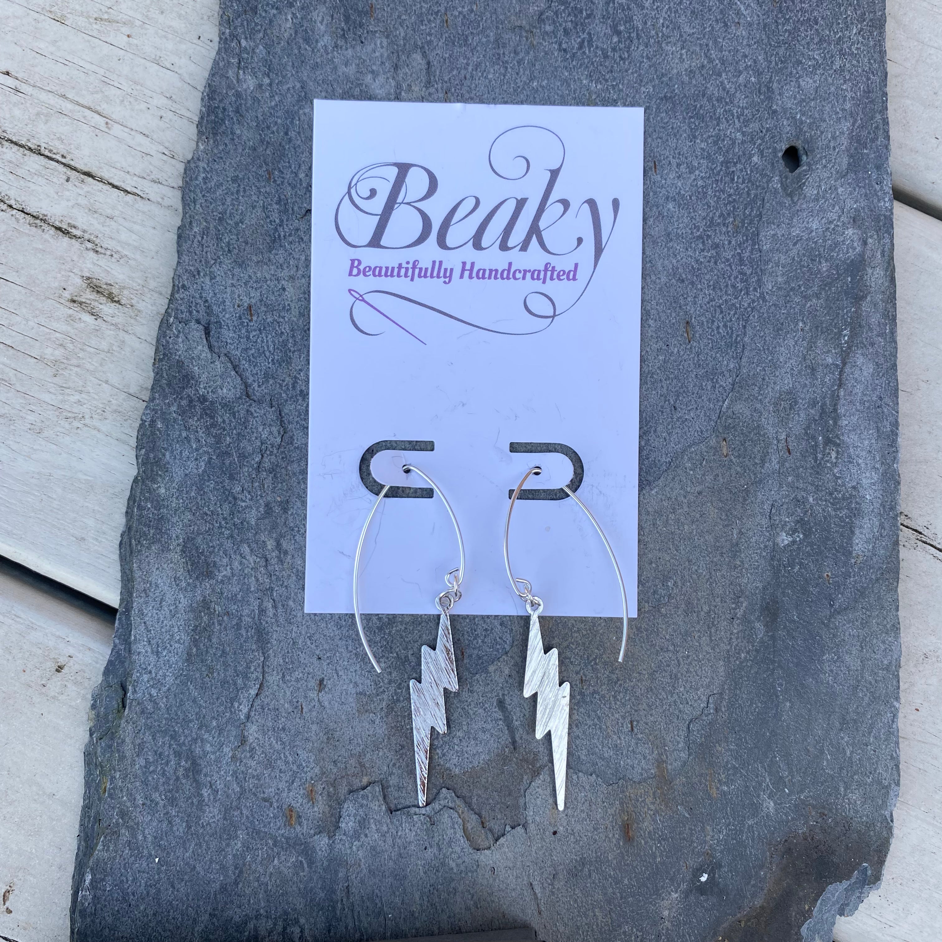 Quirky Sterling Silver Jewellery Gifts Lightning Bolt Earrings