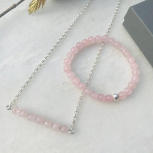 Rose Quartz Gemstone Bracelet - Well Being Crystal Jewellery