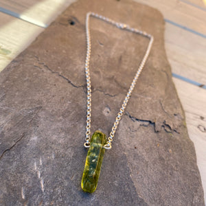 Garden Quartz Necklace - Sterling Silver Belcher Chain - Natural Crystal