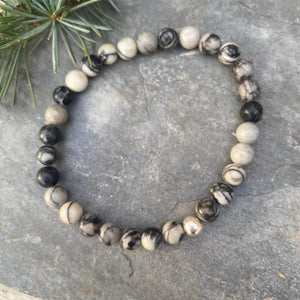 Men’s Gifts Zebra Jasper Bracelet - Sterling Silver and Gemstone Bracelet