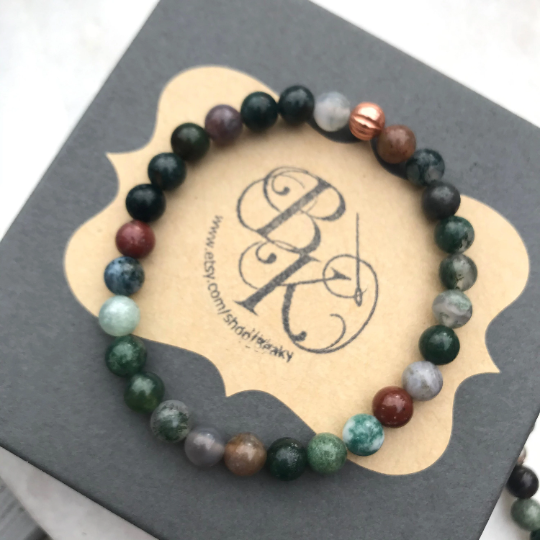 Indian Agate Gemstone Bracelet - Well Being Crystal Jewellery