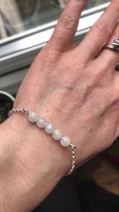 Moonstone Bar Bracelet - Sterling Silver - June Birthstone Jewellery Gift