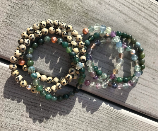 Moss Agate Gemstone Bracelet - Well Being Crystal Jewellery