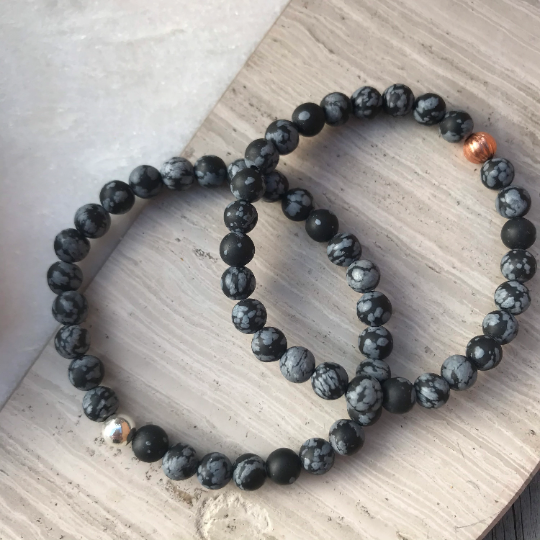 Snowflake Obsidain Bracelet - Balancing Crystal Jewellery