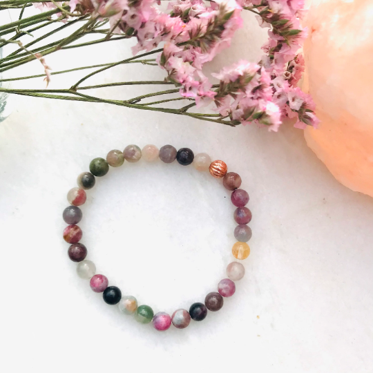 Tourmaline Bracelet - Silver and Gemstone Jewellery - Well Being Crystals - October Birthstone